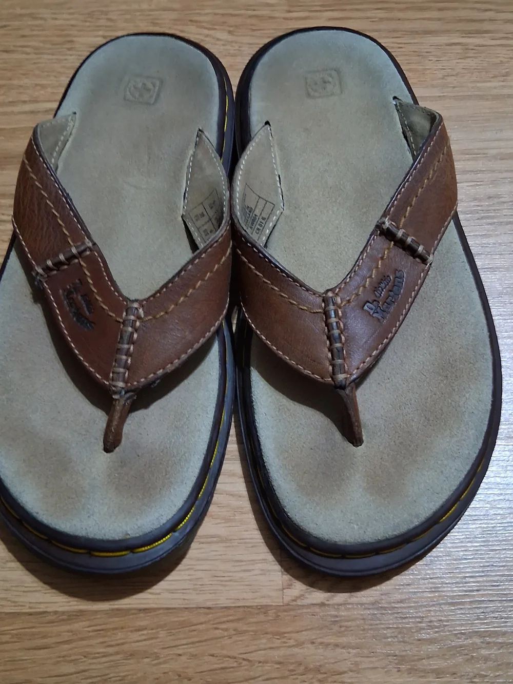 Dr. Martens Brown Leather Men's Flip-Flop Sandals